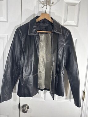 Colebrook Black Leather Jacket Medium